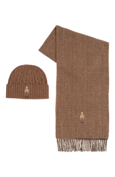 Polo Ralph Lauren Charles Bear Boxed Gift Set In Brown