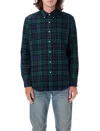 Polo Ralph Lauren Button-down Collar Logo-embroidered Checked Brushed-cotton Oxford Shirt In Green