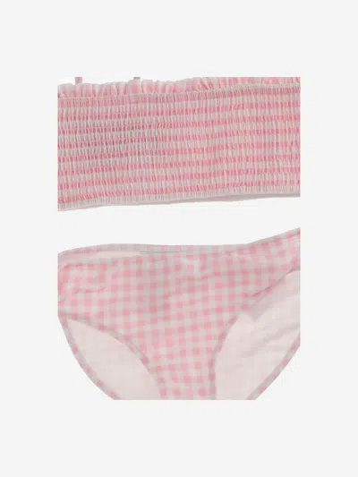 Polo Ralph Lauren Check Pattern Bralette Swimsuit In Pink