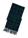 Polo Ralph Lauren Embroidered-logo Check-pattern Scarf In Blue