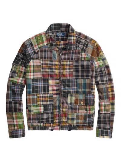 Polo Ralph Lauren Patchwork Checked Cotton Blouson Jacket In Multi
