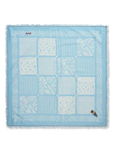 Polo Ralph Lauren Check Pattern Scarf In 蓝色