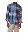 Polo Ralph Lauren Plaid Motif Classic Fit Shirt With Double Breast Pocket In Blue