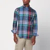 Polo Ralph Lauren Plaid Motif Classic Fit Shirt With Double Breast Pocket In Blue