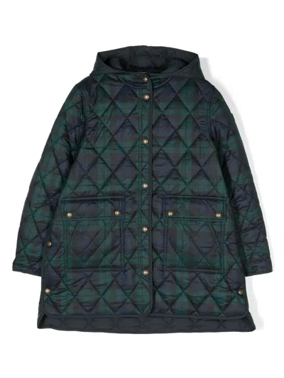 Polo Ralph Lauren Kids' Check-print Hooded Jacket In Green