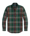 Polo Ralph Lauren Button-down Collar Checked Cotton Oxford Shirt In Green
