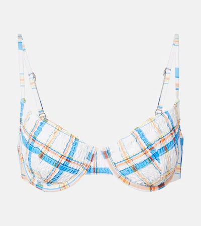 Polo Ralph Lauren Checked Bikini Top In White