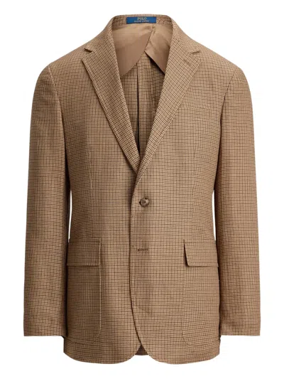 Polo Ralph Lauren Checked Blazer In Brown