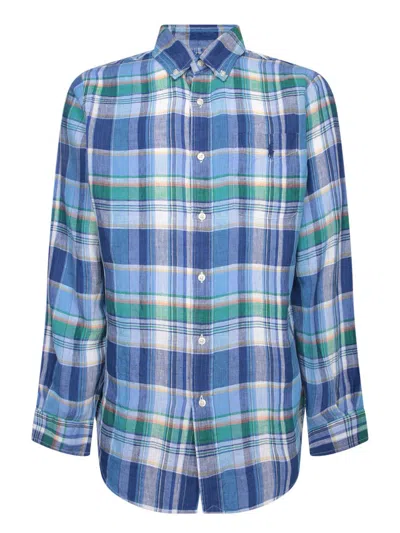 Polo Ralph Lauren Checked Buttoned Shirt In Blue
