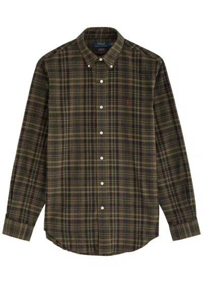 Polo Ralph Lauren Checked Cotton-blend Shirt In Green