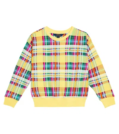 Polo Ralph Lauren Kids' Checked Cotton-blend Sweater In Multicoloured
