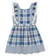Polo Ralph Lauren Checked Cotton Dress In Deckwash White/blue