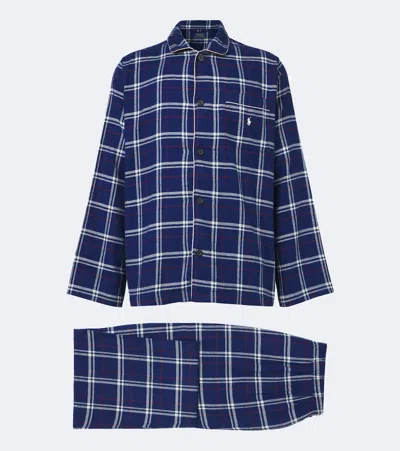 Polo Ralph Lauren Checked Cotton Flannel Pajamas In Blue