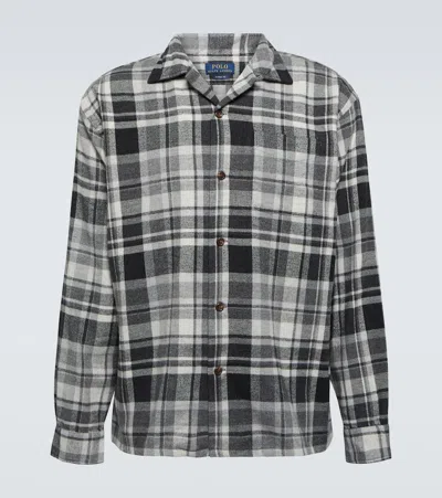Polo Ralph Lauren Checked Cotton Flannel Shirt In White