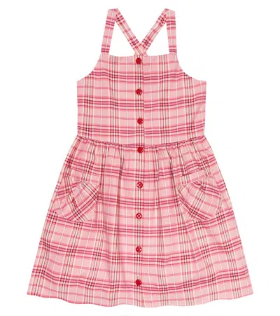 Polo Ralph Lauren Kids' Checked Cotton Poplin Dress In Pink Plaid