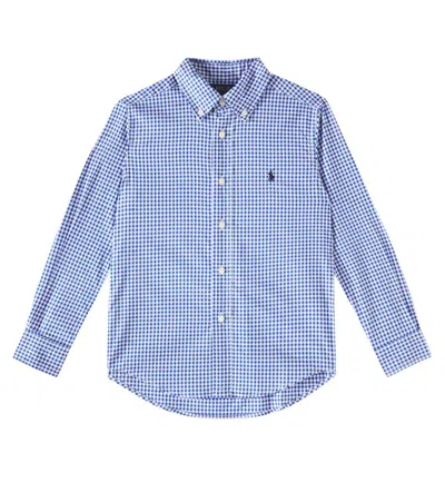 Polo Ralph Lauren Kids' Checked Cotton Poplin Shirt In Blau