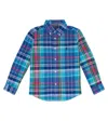 Polo Ralph Lauren Checked Cotton Shirt In 5909 Multi Turquiose
