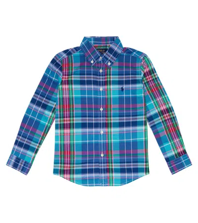 Polo Ralph Lauren Kids' Checked Cotton Shirt In 5909 Multi Turquiose