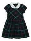 Polo Ralph Lauren Plaid Ponte Dress In Green