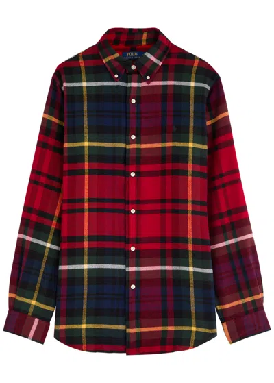 Polo Ralph Lauren Checked Flannel Shirt In Red
