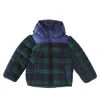 Polo Ralph Lauren Nylon And Fleece Down Jacket With Check Pattern In Newport Navy/hrtg Blackwatch