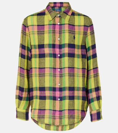 Polo Ralph Lauren Checked Linen Shirt In Multi