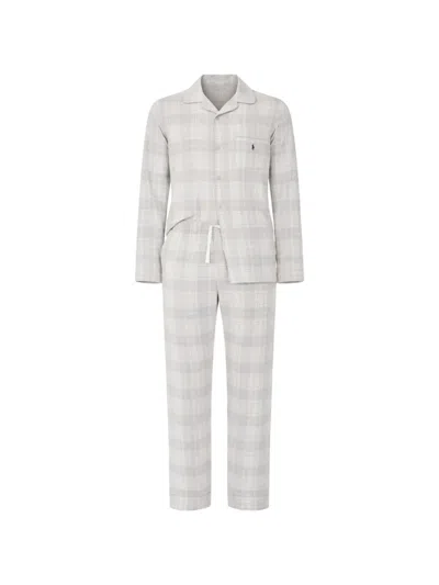 Polo Ralph Lauren Checked Pajama Set In Gray
