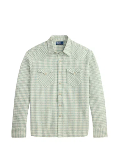 Polo Ralph Lauren Gingham Cotton-flannel Shirt In Green