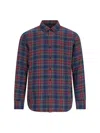 Polo Ralph Lauren Collared Cuffed Plaid Shirt In Blue