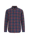 Polo Ralph Lauren Collared Cuffed Plaid Shirt In Blue