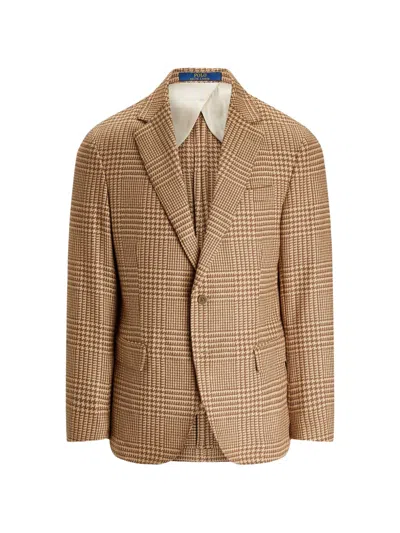 Polo Ralph Lauren Checked Single-breasted Blazer In Brown