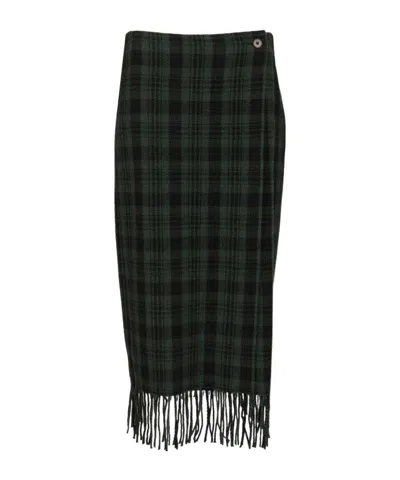 Polo Ralph Lauren Checked Skirt In Green