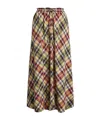 Polo Ralph Lauren Plaid Cotton Drawstring Maxiskirt In Multicolor