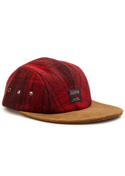 Polo Ralph Lauren Checked Suede And Wool Cap In Multi