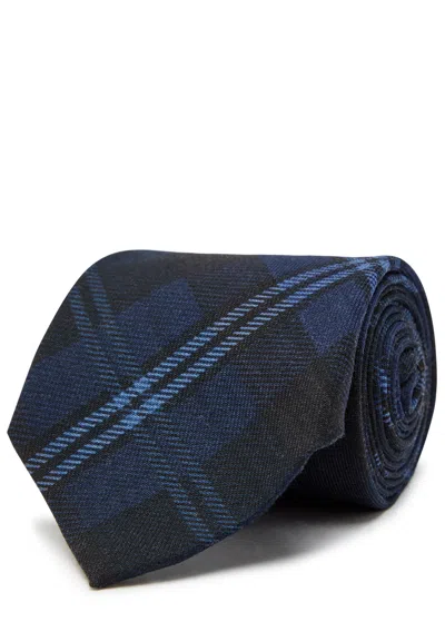 Polo Ralph Lauren Checked Wool Tie In Blue