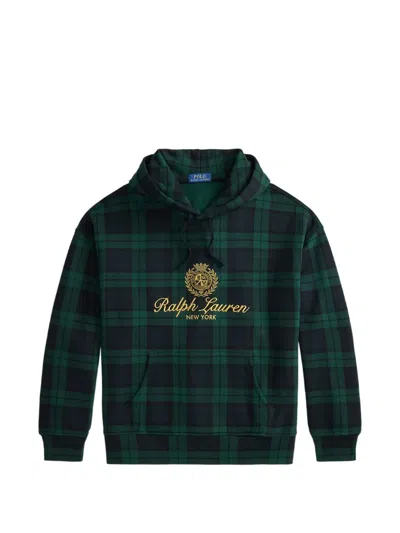 Polo Ralph Lauren Plaid Cotton-blend Sweatshirt In Multi
