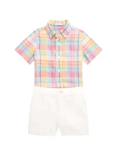 Polo Ralph Lauren Babies' Check-pattern Shirt Shorts Set In Multi