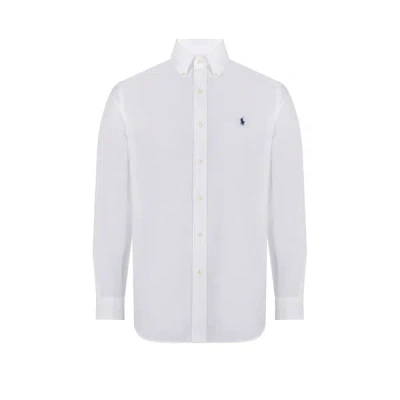 Polo Ralph Lauren Long-sleeved Button-down Shirt With Tailored Fit In White