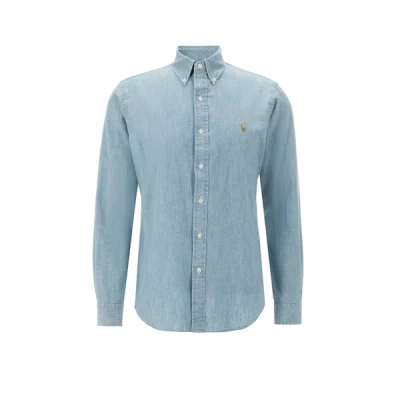 Polo Ralph Lauren Men Light Blue Logo Embroidered Shirt, Xl Luxury Shirts For Men Darveys