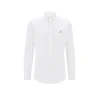 Polo Ralph Lauren Slim-fit Button-down Collar Logo-embroidered Cotton Oxford Shirt In Blanc