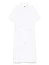 Polo Ralph Lauren Classic Collar Chemisier Dress With Waist-cinching Belt In White
