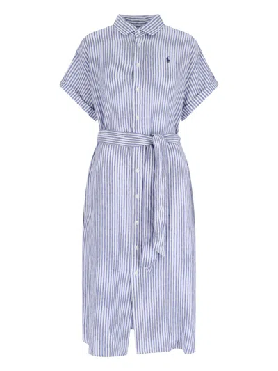 Polo Ralph Lauren Chemisier Midi Dress In Blue