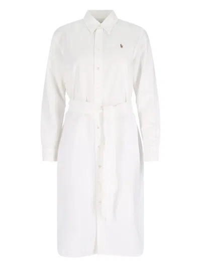 Polo Ralph Lauren Chemisier Midi Dress In White