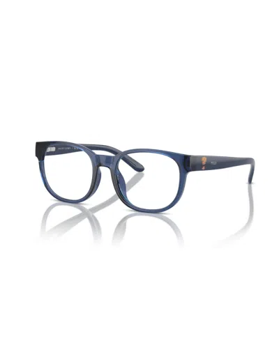 Polo Ralph Lauren Child Eyeglasses, P8549u In Shiny Transparent Dark Blue