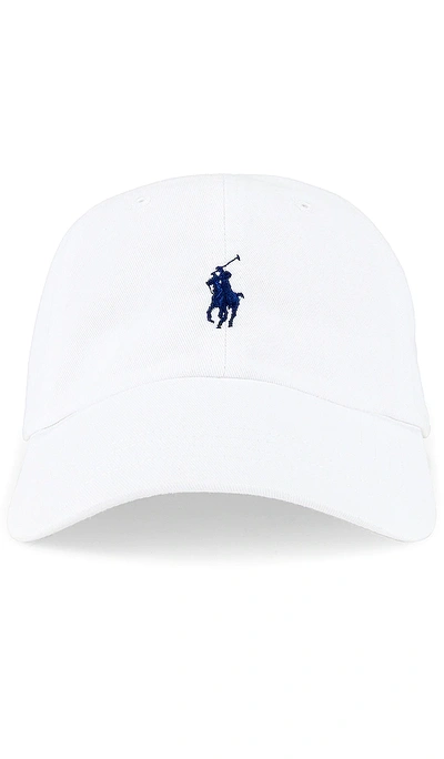 Polo Ralph Lauren Chino Cap In White & Marlin Blue