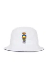 Polo Ralph Lauren Chino Novelty Bear Loft Bucket Hat In White