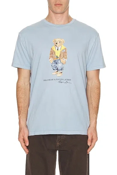 Polo Ralph Lauren Short Sleeve Resin Washed Graphic Novelty Heritage Bear T-shirt In White