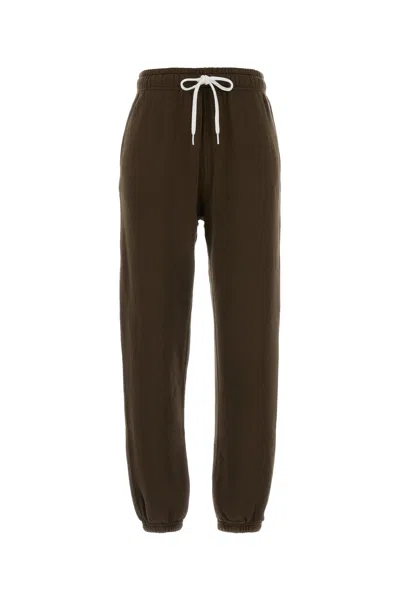 Polo Ralph Lauren Chocolate Cotton Blend Joggers In Brown