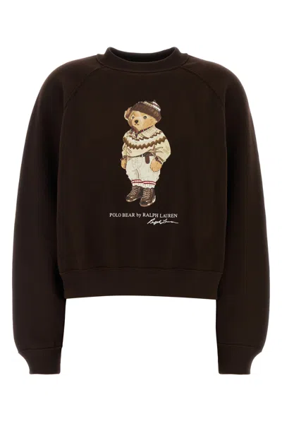 Polo Ralph Lauren Chocolate Cotton Blend Sweatshirt In Brown