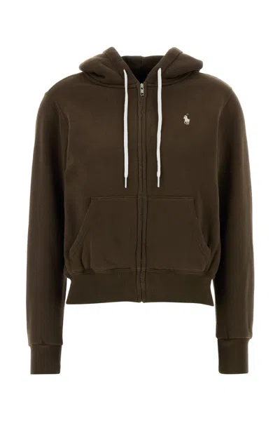 Polo Ralph Lauren Chocolate Cotton Blend Sweatshirt In Brown